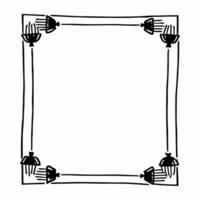 Flat Border frame with dreidel and menorah symbols white copy space Clean vector