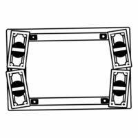 Flat Border Frame with Dollar Bills and Credit Cards Clean vector