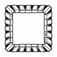 Flat Border Frame with Gold Bars and Profit Charts Clean vector