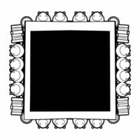 Flat Border Frame with Piggy Banks and Gold Coins Clean vector