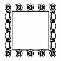 Flat Border Frame with Piggy Banks and Gold Coins Clean Set 2 vector