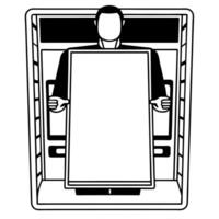 Flat Candid Banking at an ATM Clean vector