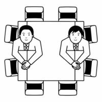 Flat Candid handshake between two diverse professionals during a casual meeting Clean vector