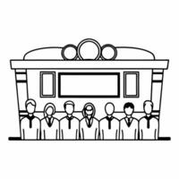Flat Candid image of a diverse group having a discussion in a community center Clean vector