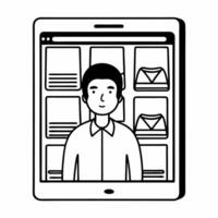 Flat Candid shopper using mobile app for Cyber Monday discounts Clean Set 2 vector
