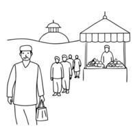 Flat Candid shot of a market scene bustling with Labh Pancham shoppers Clean Set 2 vector