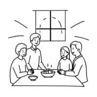 Flat Candid shot of family members preparing for Labh Pancham Clean Set 2 vector