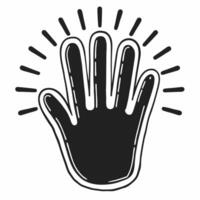 Flat Close up of a glowing handprint symbolizing individual rights and justice Clean vector