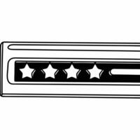Flat Close up of a glowing product rating bar on ecommerce website Clean vector
