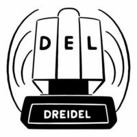 Flat Close up of dreidel with glowing LED letters spinning in a futuristic game Clean vector