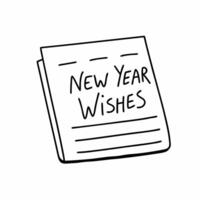 Flat Close Up of New Year Wishes Clean vector