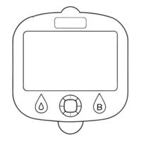 Flat Continuous glucose monitor CGM and blue circle with Advanced Diabetes Management text Clean vector