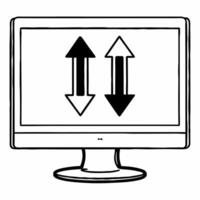 Flat Desktop with Holographic Profit Arrows Clean vector
