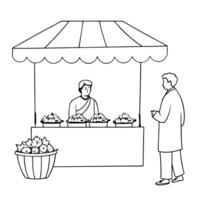 Flat Diabetic person using a continuous glucose monitor while working at a desk Clean vector