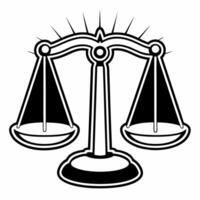 Flat Digital abstract glowing scales of justice representing equality on Human Rights Day Clean vector