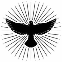 Flat Digital glowing peace dove with abstract rays of light symbolizing peace on Human Rights Day Clean vector