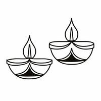 Flat Diwali lantern and diya with floating rangoli elements isolated on white background Clean Set 4 vector