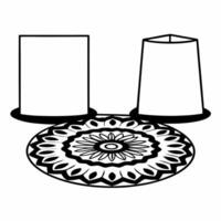 Flat Diwali lantern and floating rangoli elements with glowing accents isolated on white background Clean Set 2 vector