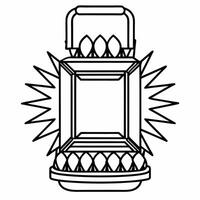 Flat Diwali lantern and kalash with floating diyas isolated on white background Clean vector