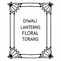 Flat Diwali lanterns and floating peacock feathers border frame with festive wording providing luxurious copy space in the center Clean Set 2 vector
