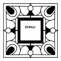 Flat Diwali lanterns and peacock feathers border frame with traditional wording providing elegant copy space in the center Clean Set 2 vector
