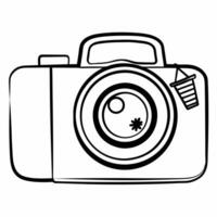 Flat Floating camera with holographic discount tag and shopping cart Clean vector