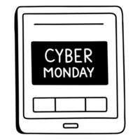 Flat Floating credit card and glowing sale banner frame with copy space for Cyber Monday Clean vector