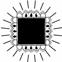 Flat Floating Diwali diyas and rangoli border frame with glowing highlights providing a radiant copy space in the center Clean vector