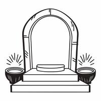 Flat Floating Diya and Coconut Podium with Copy Space Clean vector