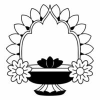 Flat Floating Flower Petals and Tika Podium with Copy Space Clean vector