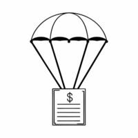 Flat Floating Financial Document and Dollar Sign Clean vector