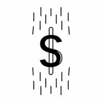Flat Floating Dollar Sign and Piggy Bank Clean vector