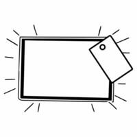 Flat Floating gift card and glowing discount tag frame with copy space Clean vector