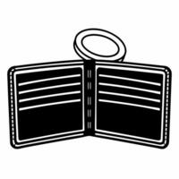 Flat Floating Gold Coin and Wallet Clean vector