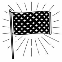 Flat Floating holographic flag with glowing human rights symbols copy space Clean vector