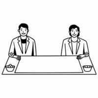 Flat Floating holographic notebook and glowing pen with ample copy space on a white background Clean vector