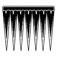 Flat Floating icicles with sharp tips isolated on white background Clean vector
