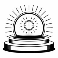 Flat Floating sale clock and Cyber Monday calendar podium with copy space Clean vector