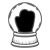 Flat Floating snowball with mitten imprint isolated on white background Clean vector