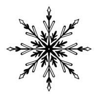 Flat Floating snowflake with icy details isolated on white Clean vector