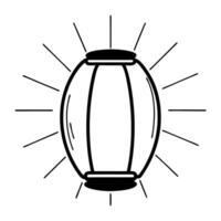 Flat Floating winter lantern with glowing light isolated on white background Clean Set 2 vector