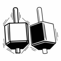 Flat Flying dreidel and gelt with motion blur effect white background Clean vector