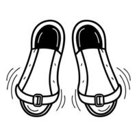 Flat Flying pair of ice skates with frosted blades isolated on white Clean vector
