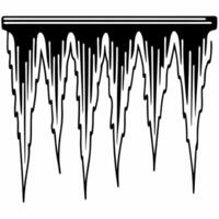 Flat Flying icicles with shimmering tips isolated on white background Clean vector