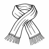 Flat Flying scarf with windswept tassels isolated on white background Clean vector