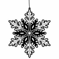 Flat Flying snowflake ornament with glitter details isolated on white Clean Set 2 vector