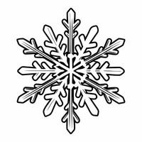 Flat Flying snowflake with intricate crystal structure isolated on white Clean vector