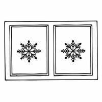 Flat Frosted window icon with snowflakes isolated on white Clean vector