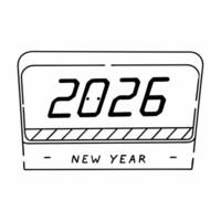 Flat Futuristic New Year Interface Clean vector