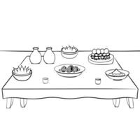 Flat Glossy background of a Labh Pancham altar with offerings Clean Set 3 vector